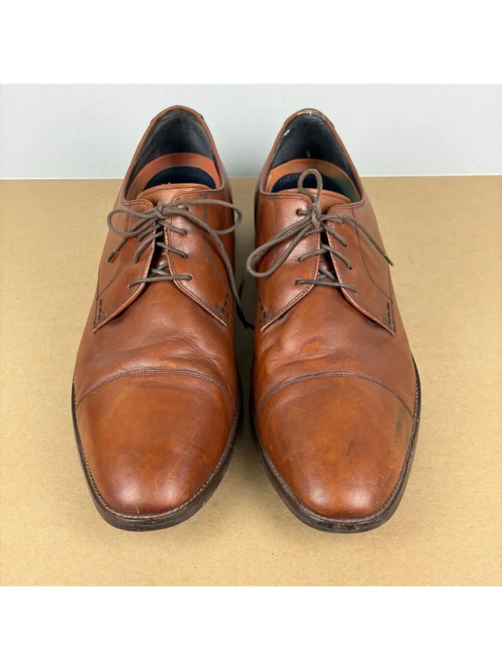 Cole Haan Grand.OS Lenox Hill Cap Toe Leather Shoes Mens 15 Brown Oxford Lace Up